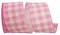 Gingham Hopsack Twill Wired Edge Ribbon --- 2.5 in x 10 yards --- Pink Color